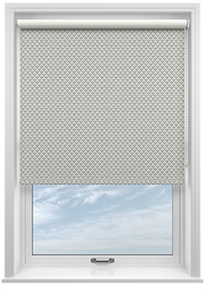 Trellis Prints, Scallop and Bud Raffs Blue - Twist&Fit Roller Blind